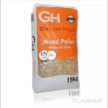Wood pellets, premium quality, ena1 approved, in 15kg bags